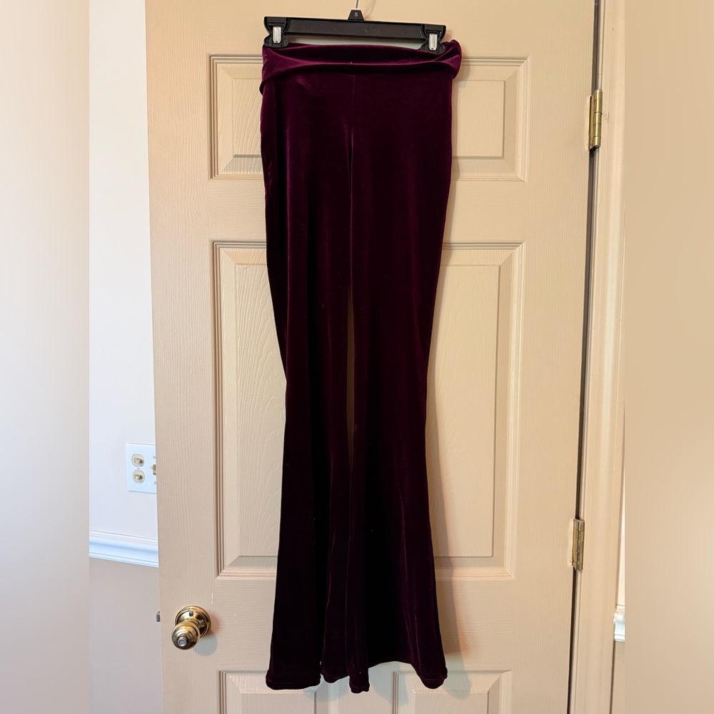 Karma Velvet Pants in Rich Burgundy